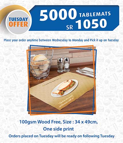 Tablemats - Tuesday Offer