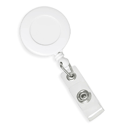 Retractable ID Holder Round - White