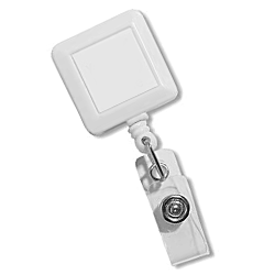 Retractable ID Holder Square - White