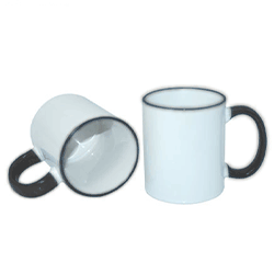 Sublimation 11oz Rim Handle Mug White Black