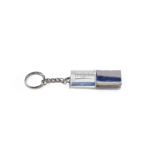 Crystal Metal USB Flash Drive with Keyring and Led 32GB