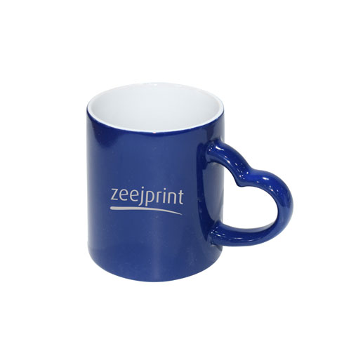 Magic Sublimation Mug With Heart Handle 11oz Blue Colour