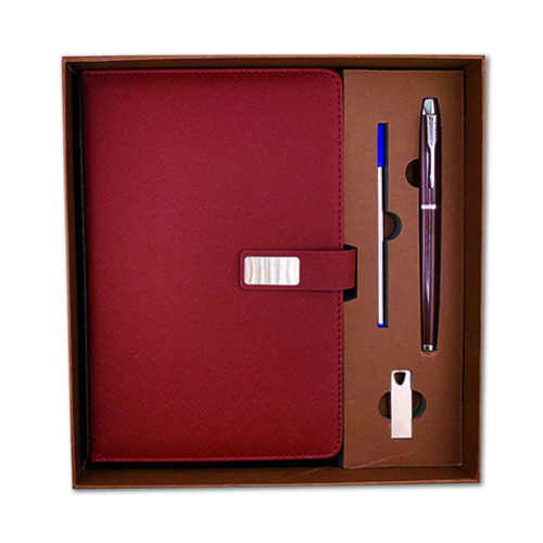 Notebook Pen & USB Gift Set Brown GK04