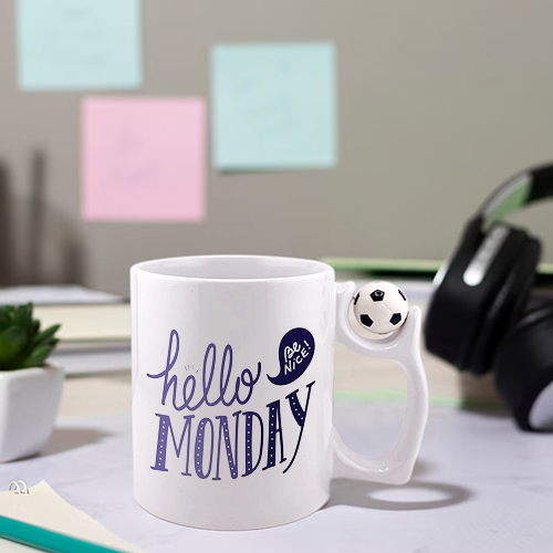 White Soccer Mug